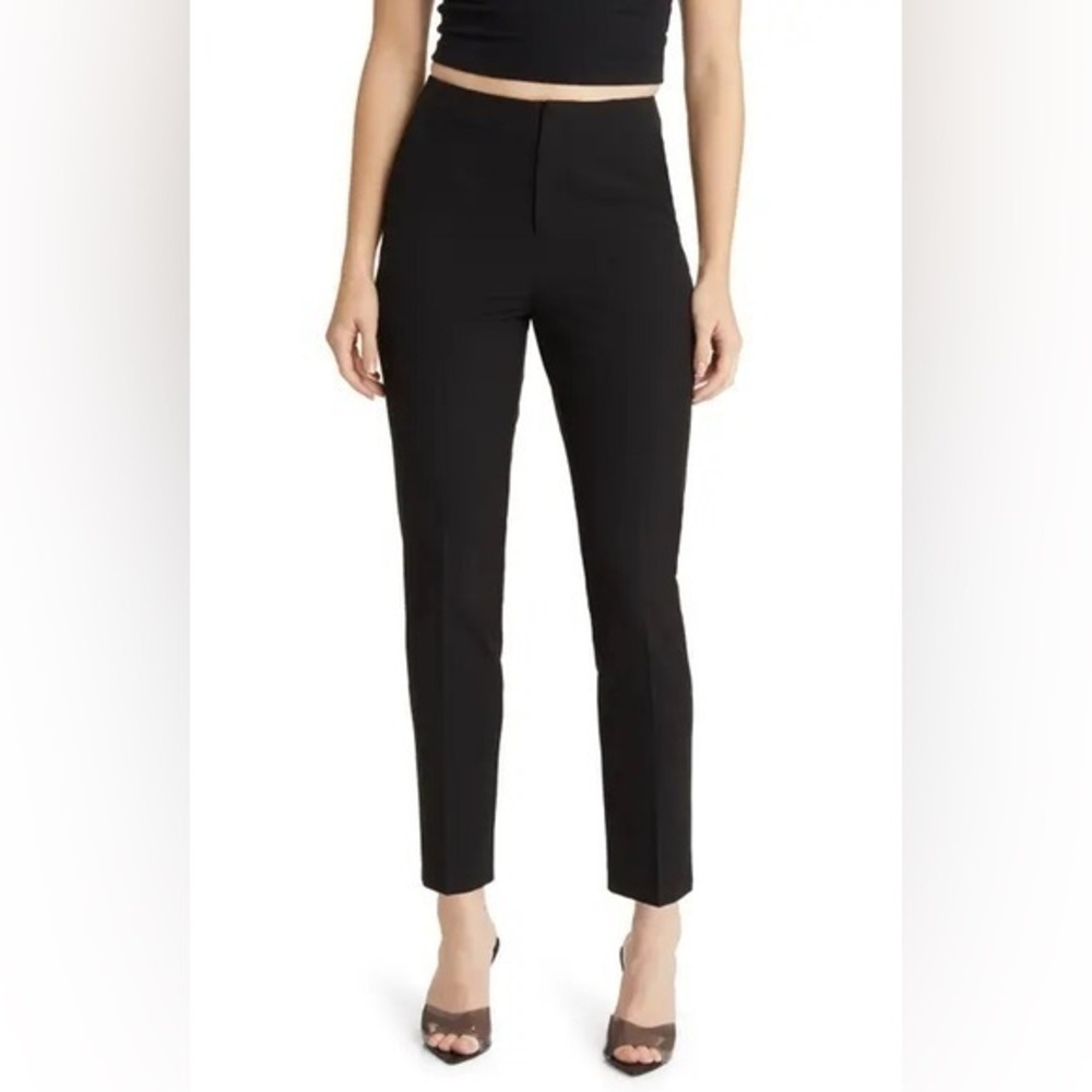 MICHAEL Michael Kors Flat Front Textured Ankle Black Pants Sz 10
